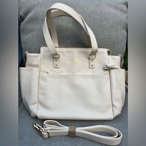 New!! White Elm Full Size Gemini Convertible backpack Cream/Salmon